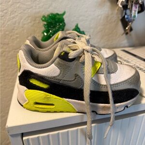 Nike Kids Gray, Black and Neon Yellow Sneakers